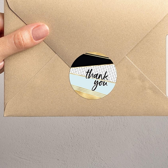 60ct  1.5" Round Stickers Premium Thank You Stickers Gold Foil - Picture 5 of 7